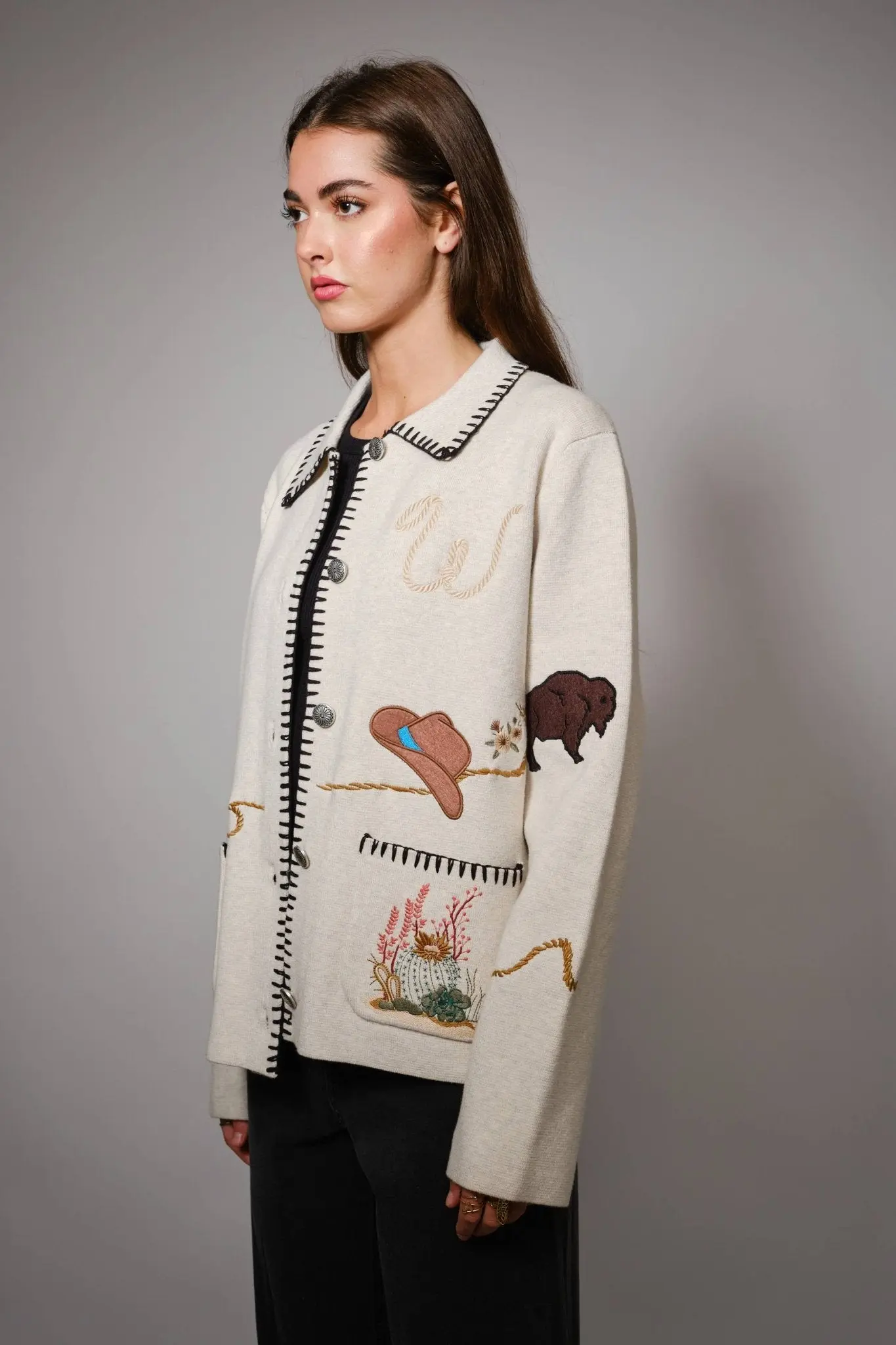 Western Wool Sweater Jacket - Image 3