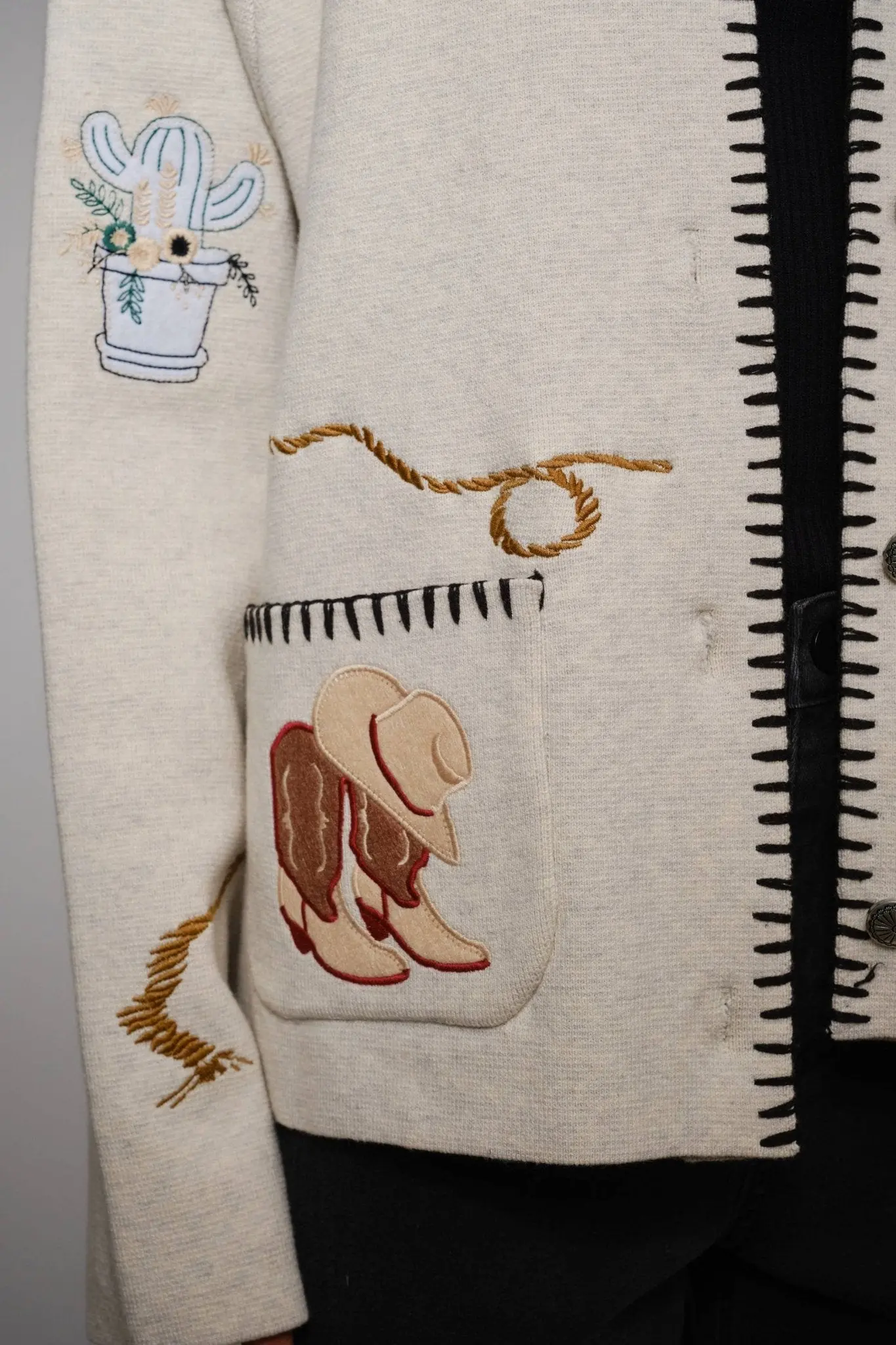 Western Wool Sweater Jacket - Image 4