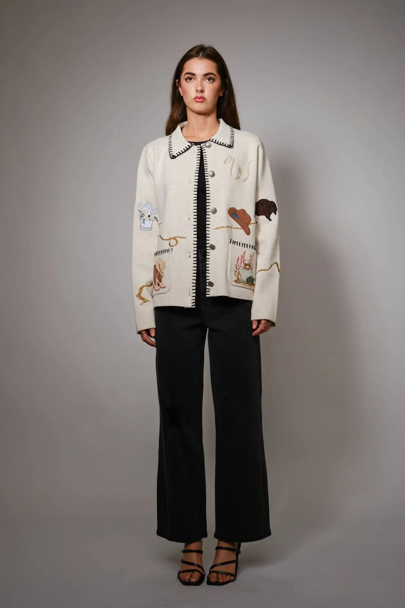 Western Wool Sweater Jacket - Image 5