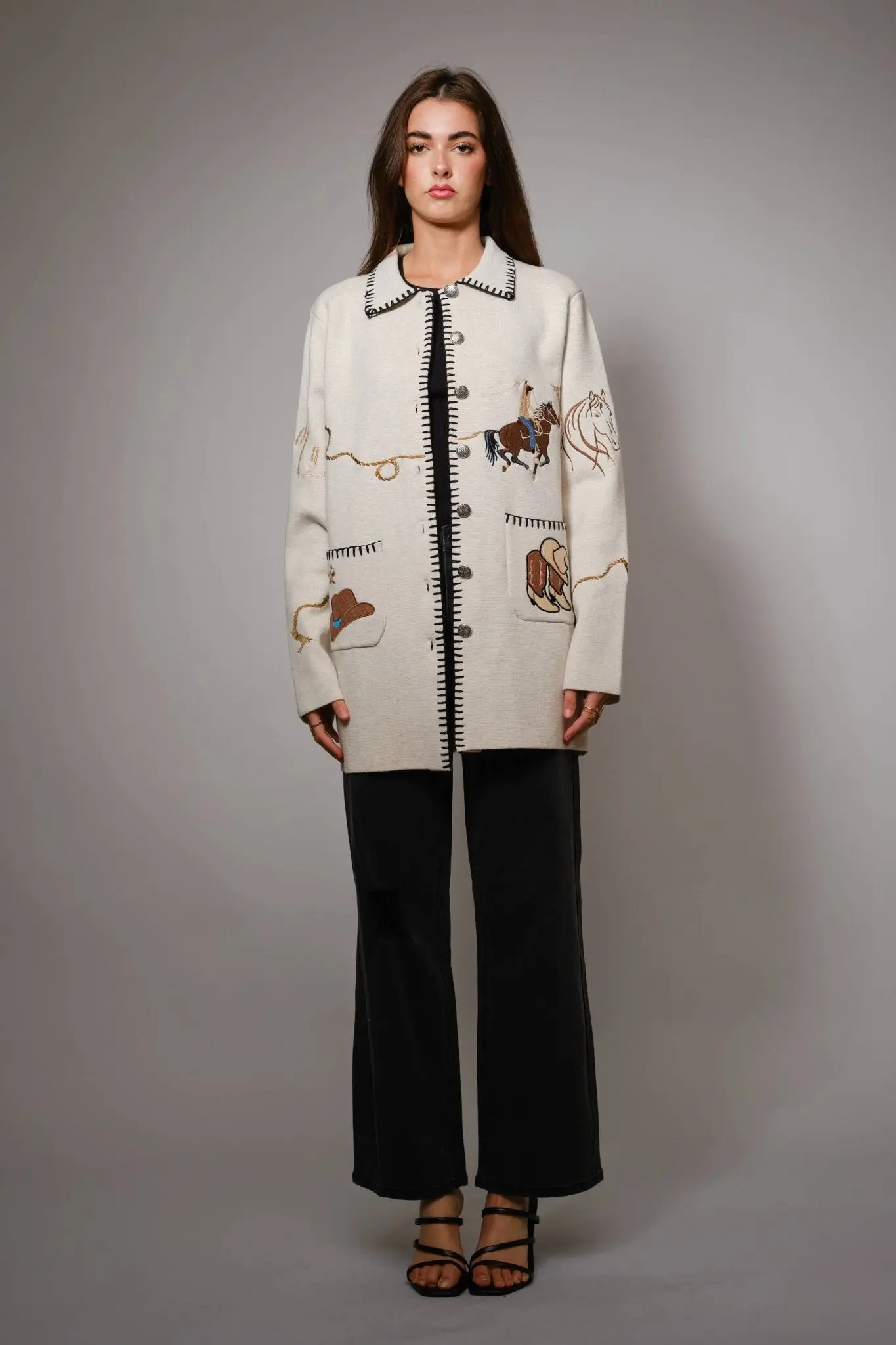 Western Long Button-Up Jacket - Image 5