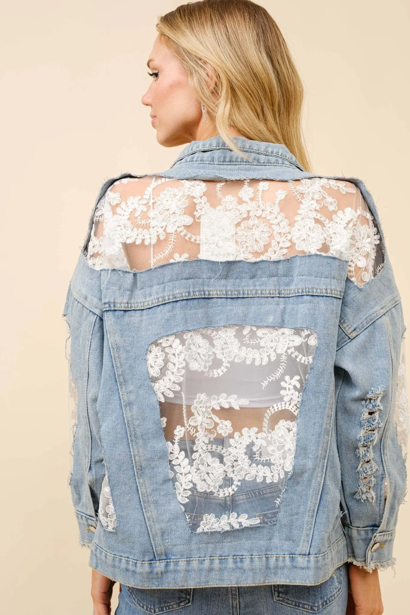 Western Lace Denim Jacket