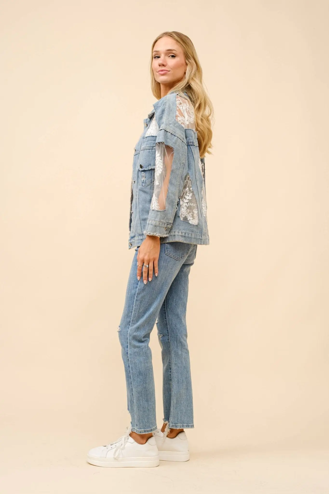 Western Lace Denim Jacket - Image 5