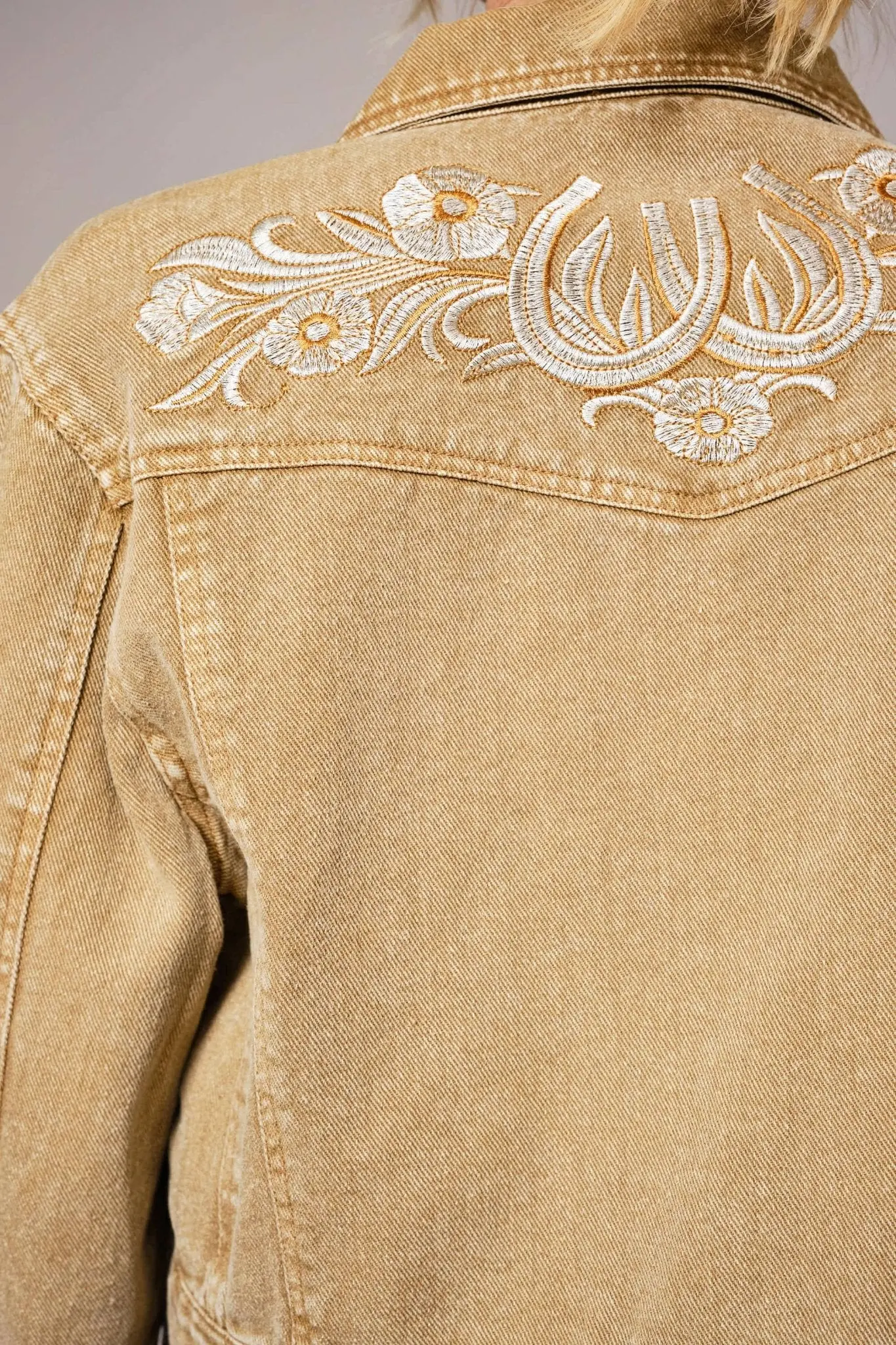 Horseshoes & Horses Embroidered Denim Jacket - Image 3