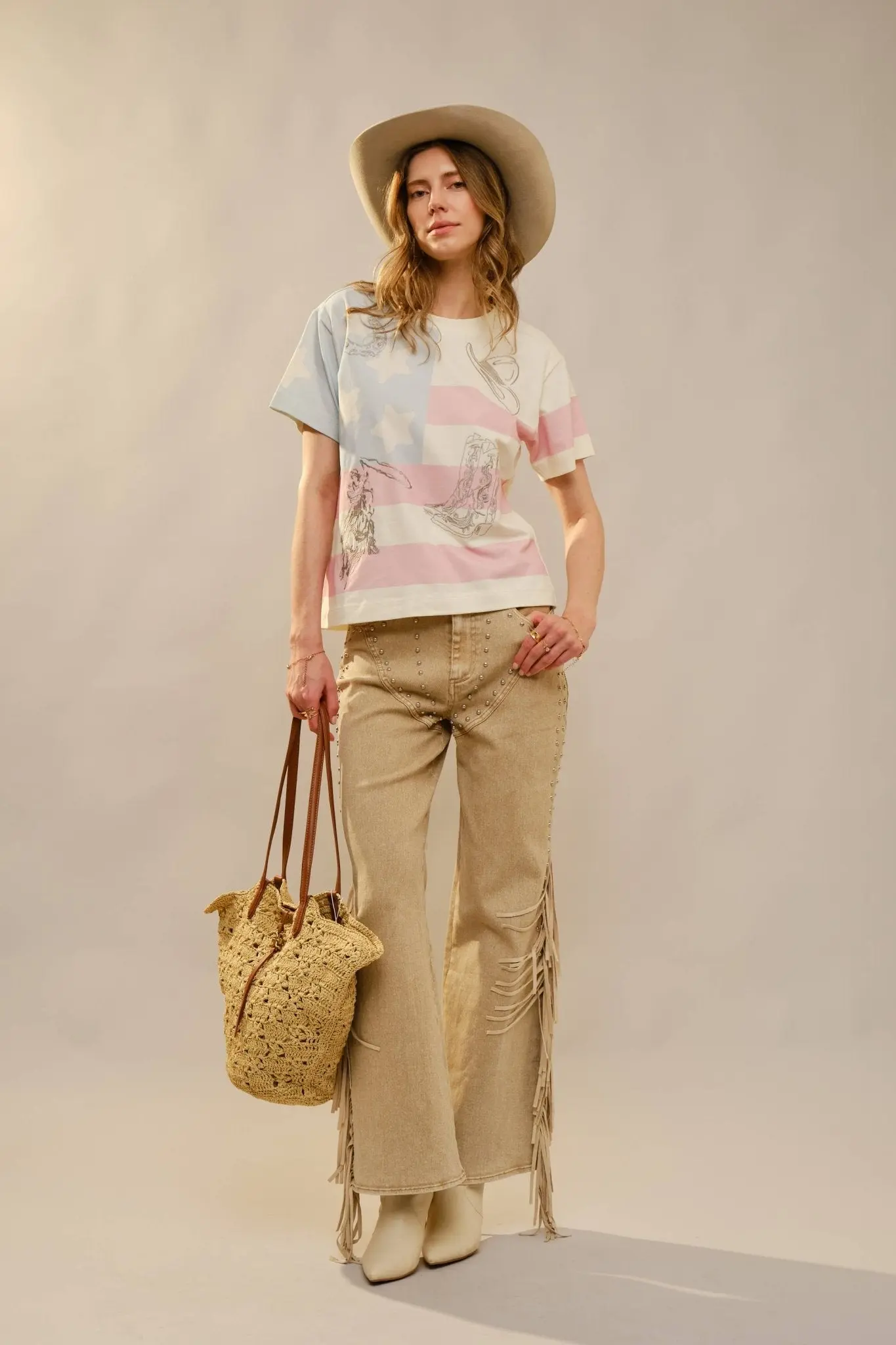 American Cowgirl Embroidered Crewneck Top - Image 4