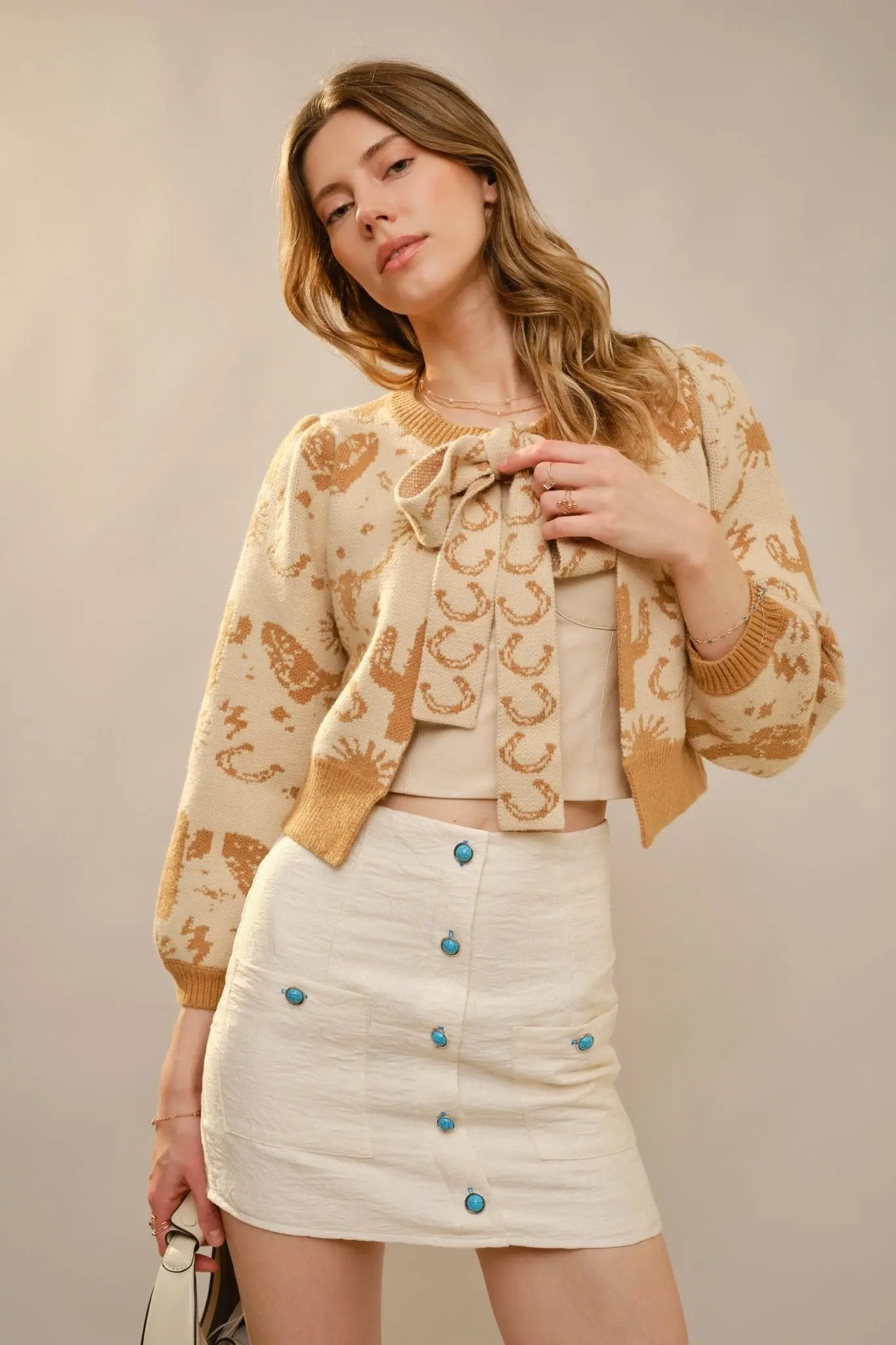 Horseshoe Tie Front Cardigan