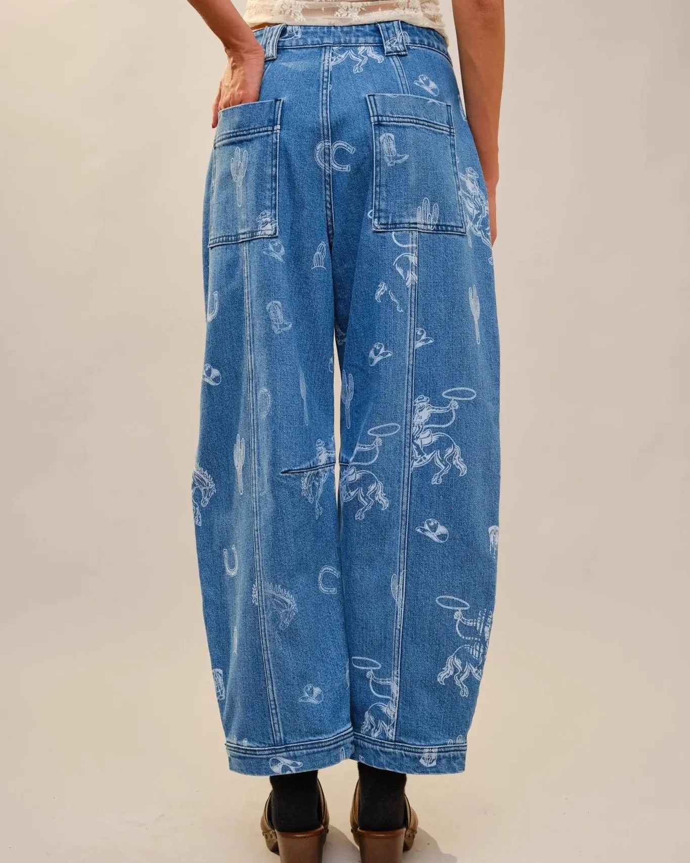 Western Barrel Leg Denim Jean - Image 3