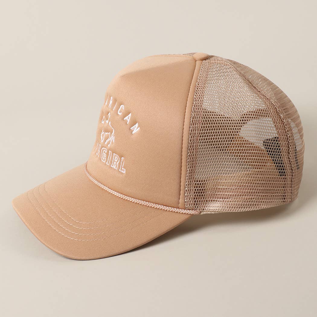 American Cowgirl Trucker Hat (Tan) - Image 3