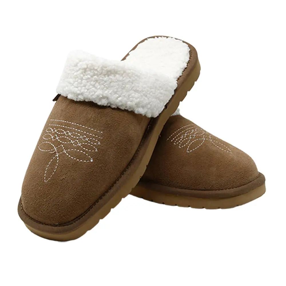 Western Boot Stitch Slippers (Brown) - Image 4