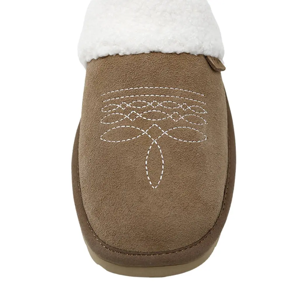 Western Boot Stitch Slippers (Brown) - Image 6
