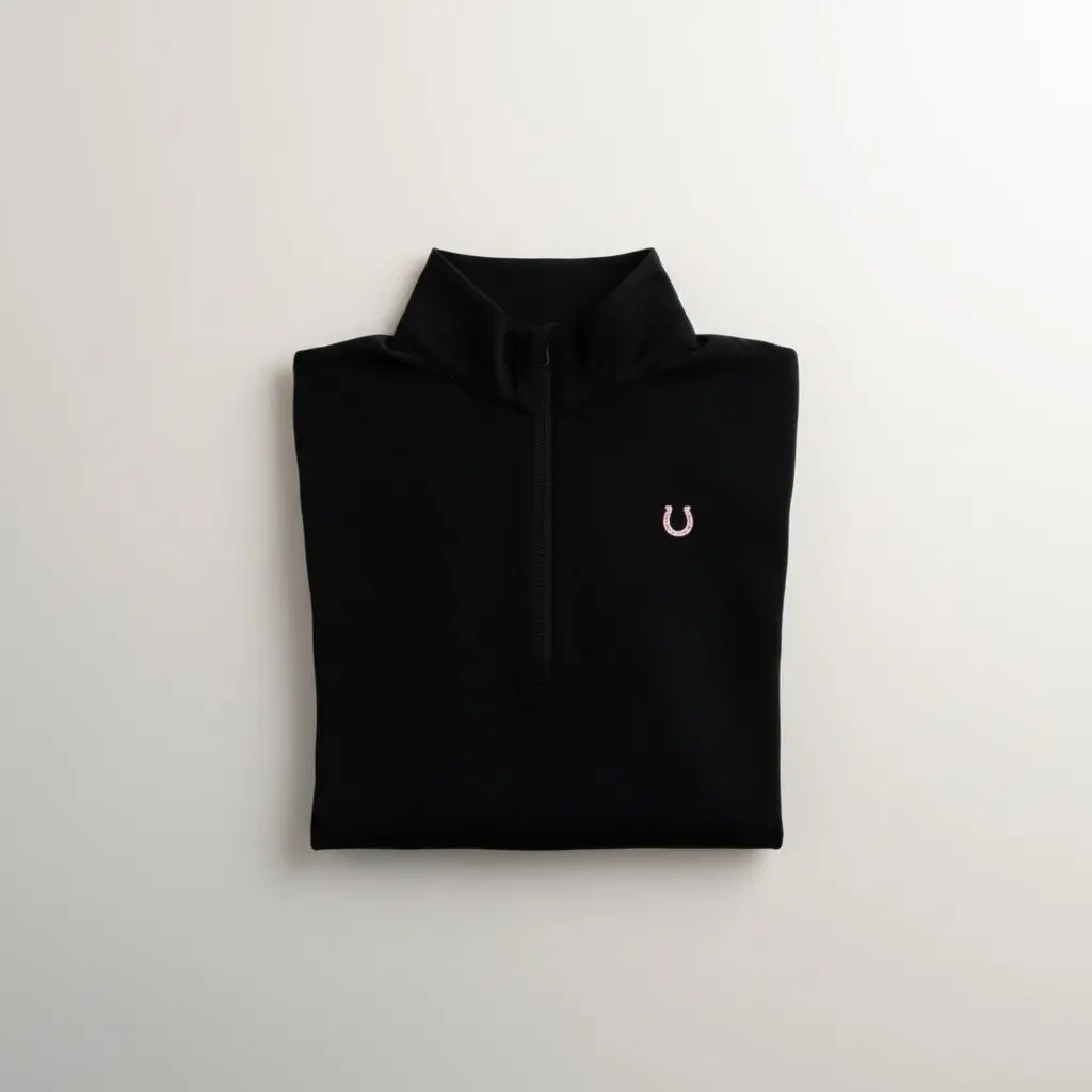 Lucky Horseshoe Riding Shirt (Black) - Image 3