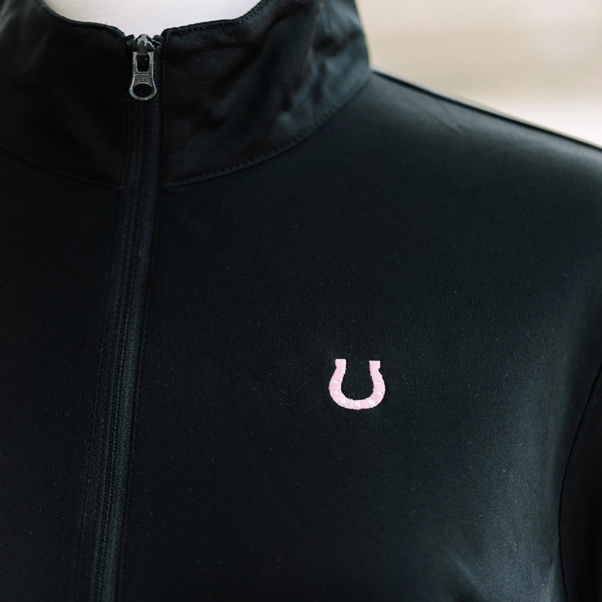 Lucky Horseshoe Riding Shirt (Black) - Image 6