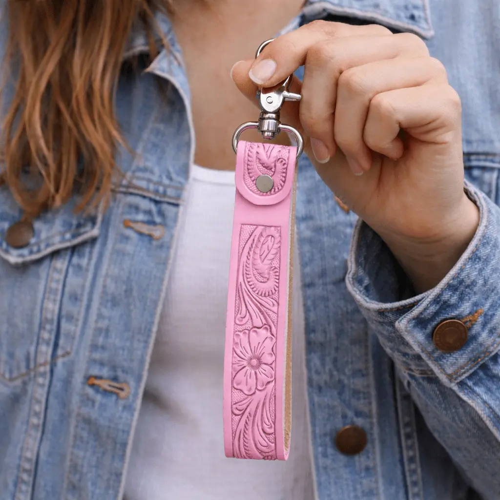 Pretty In Pink Cowgirl Keychain - Image 2