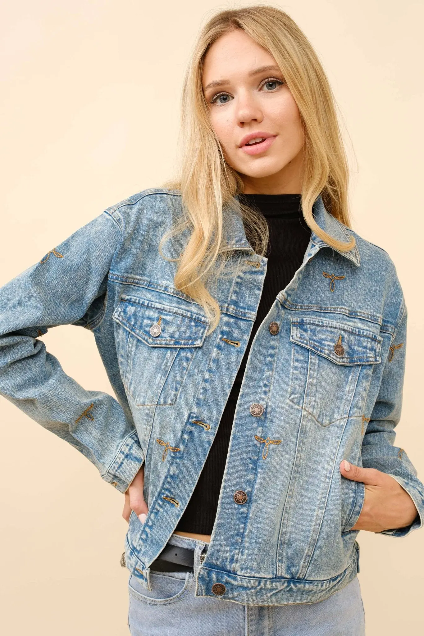 Boot Stitch Denim Trucker Jacket - Image 2