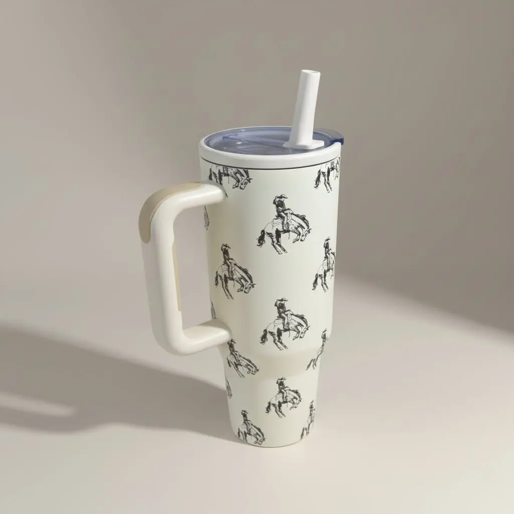 Buckin' Bronco Western Tumbler (40 oz) - Image 4