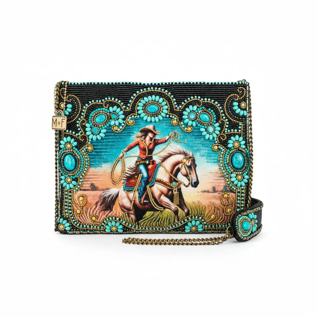 Cowgirl Turquoise Hand-Beaded Handbag