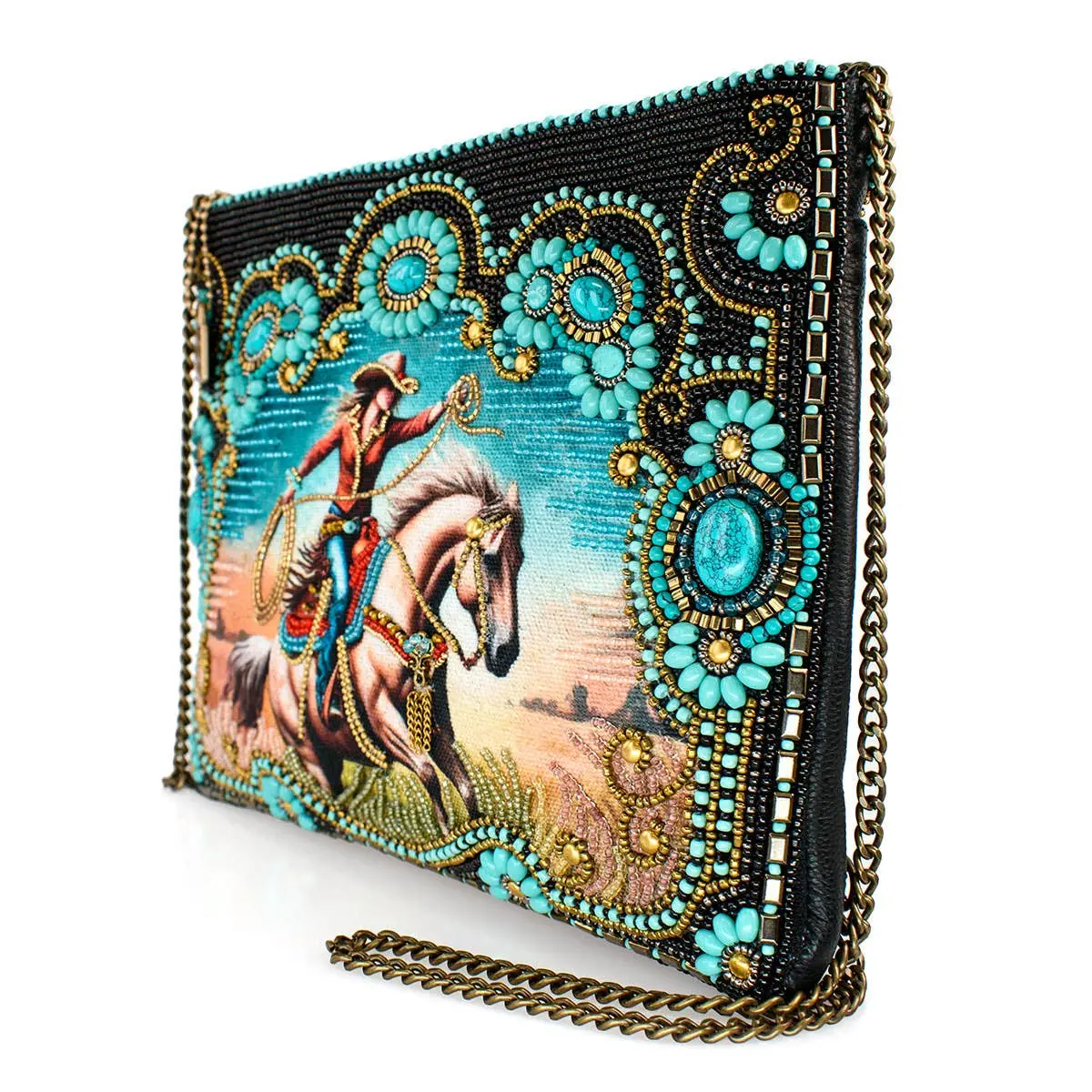 Cowgirl Turquoise Hand-Beaded Handbag - Image 6