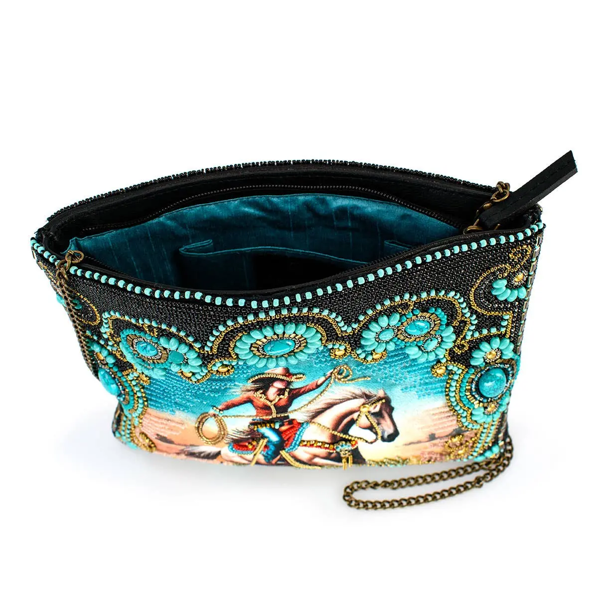 Cowgirl Turquoise Hand-Beaded Handbag - Image 7