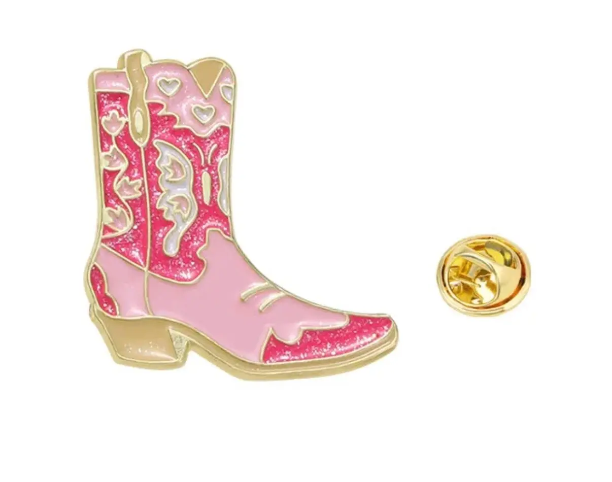 Pink Cowgirl Boot Pin - Image 3