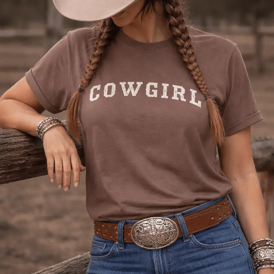 Dusty Trail Cowgirl T-Shirt (Brown) - Image 2