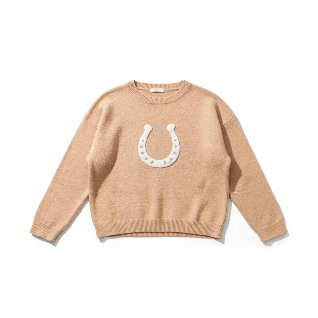 Lucky Horseshoe Cropped Sweater - Image 3