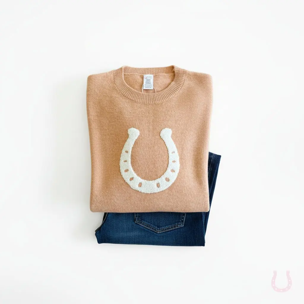 Lucky Horseshoe Cropped Sweater - Image 4