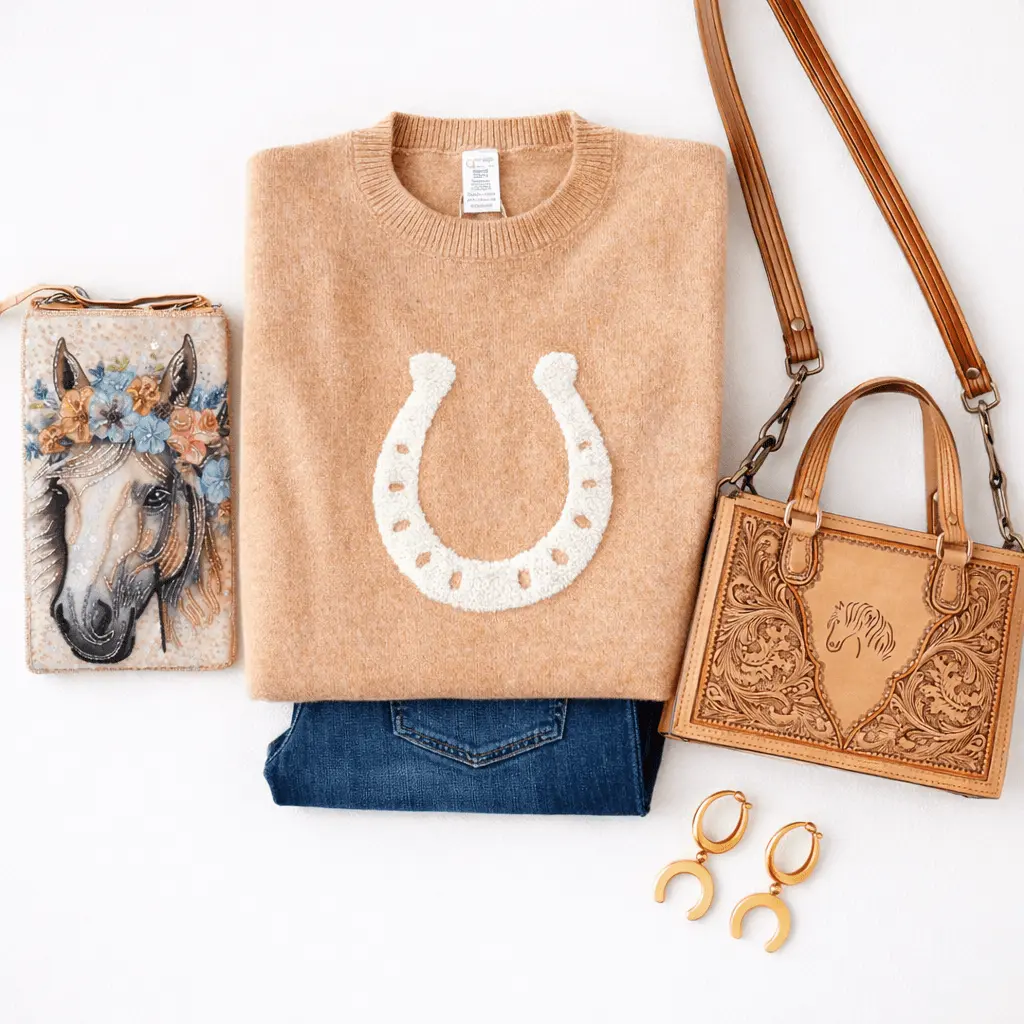 Lucky Horseshoe Cropped Sweater - Image 6