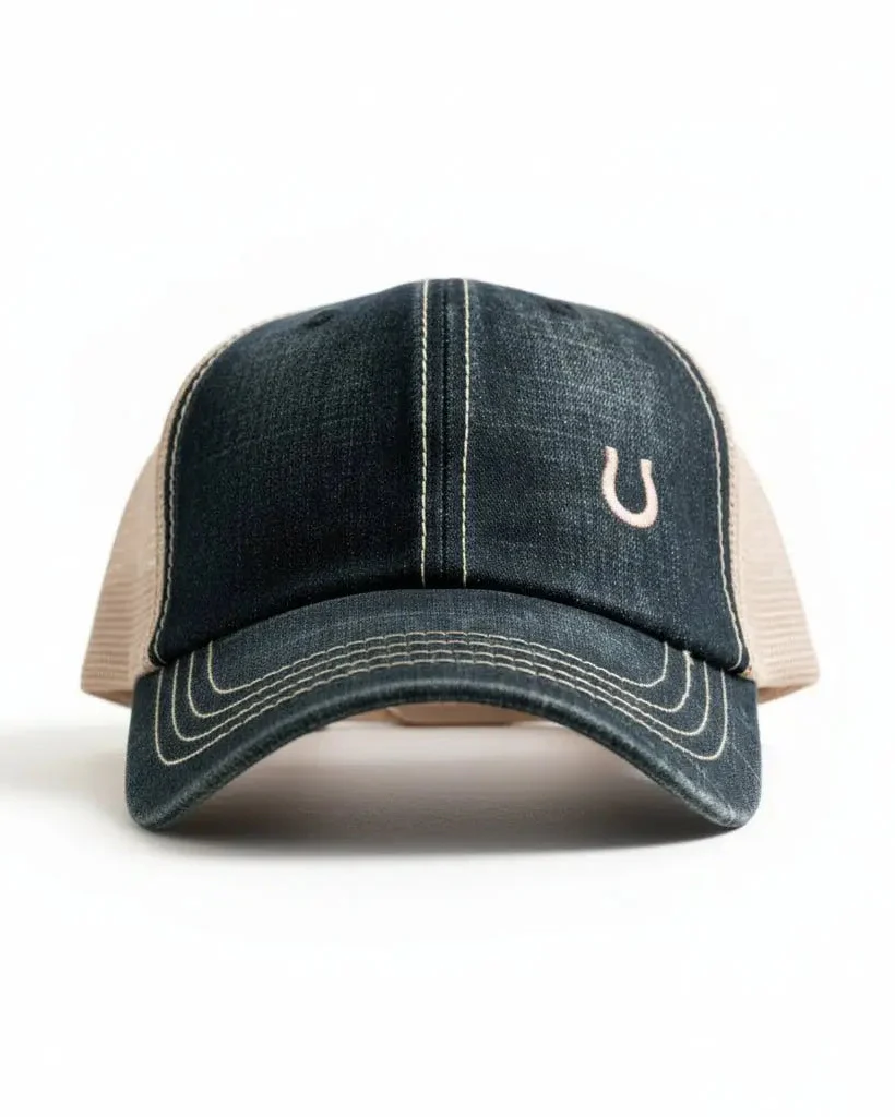 Blue Denim Trucker Hat - Image 3