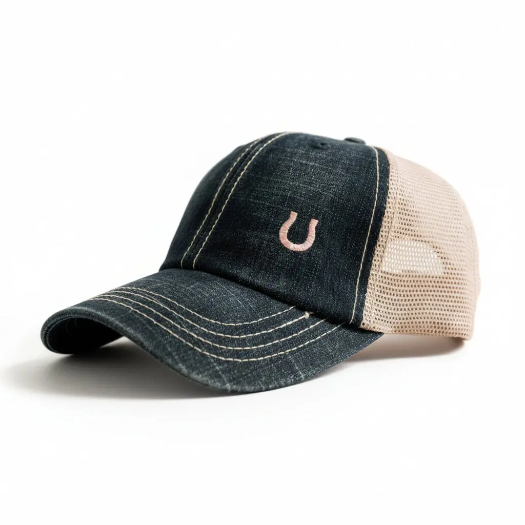 Blue Denim Trucker Hat - Image 4
