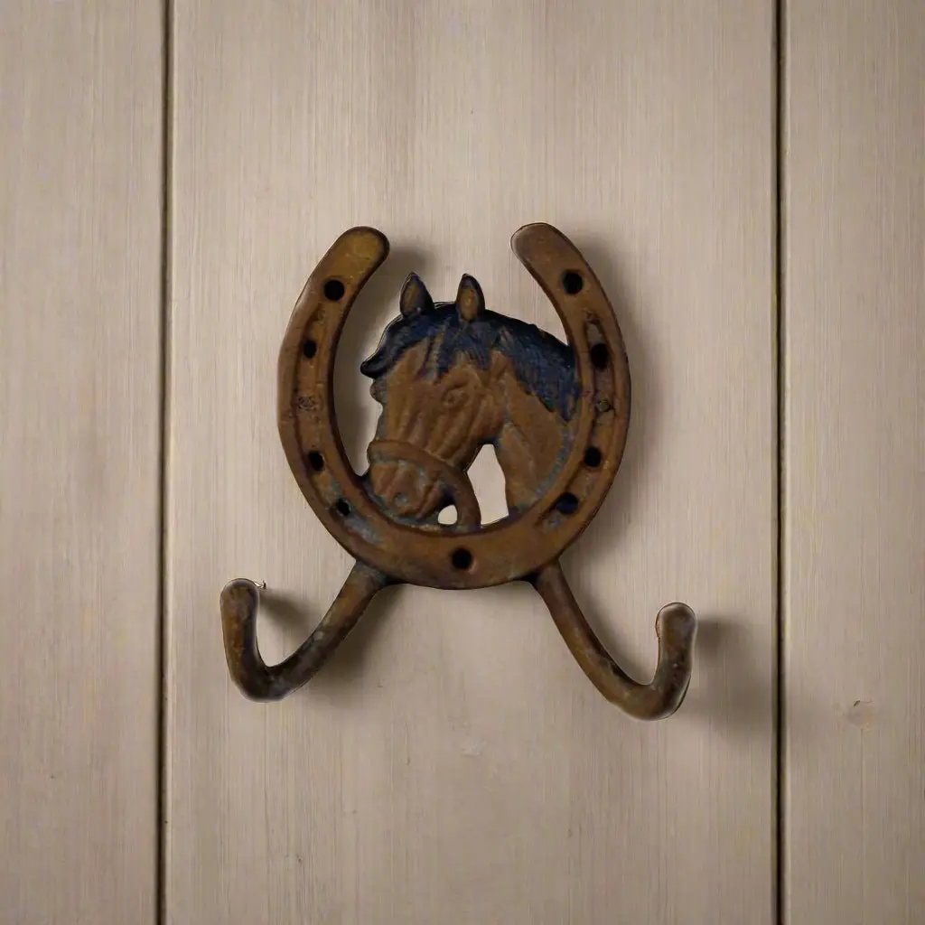 Double Cast Iron Horseshoe Hook
