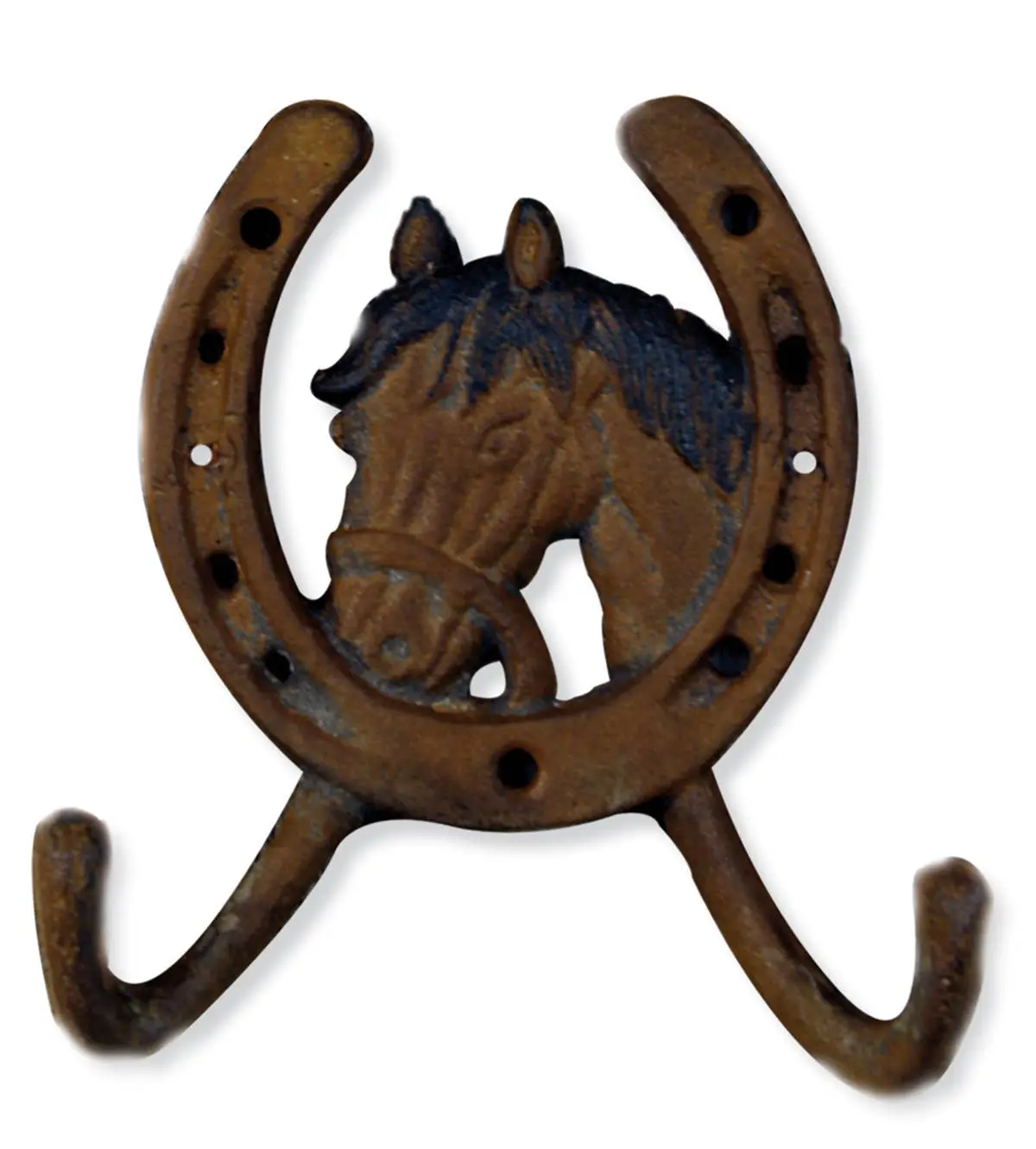 Double Cast Iron Horseshoe Hook - Image 2