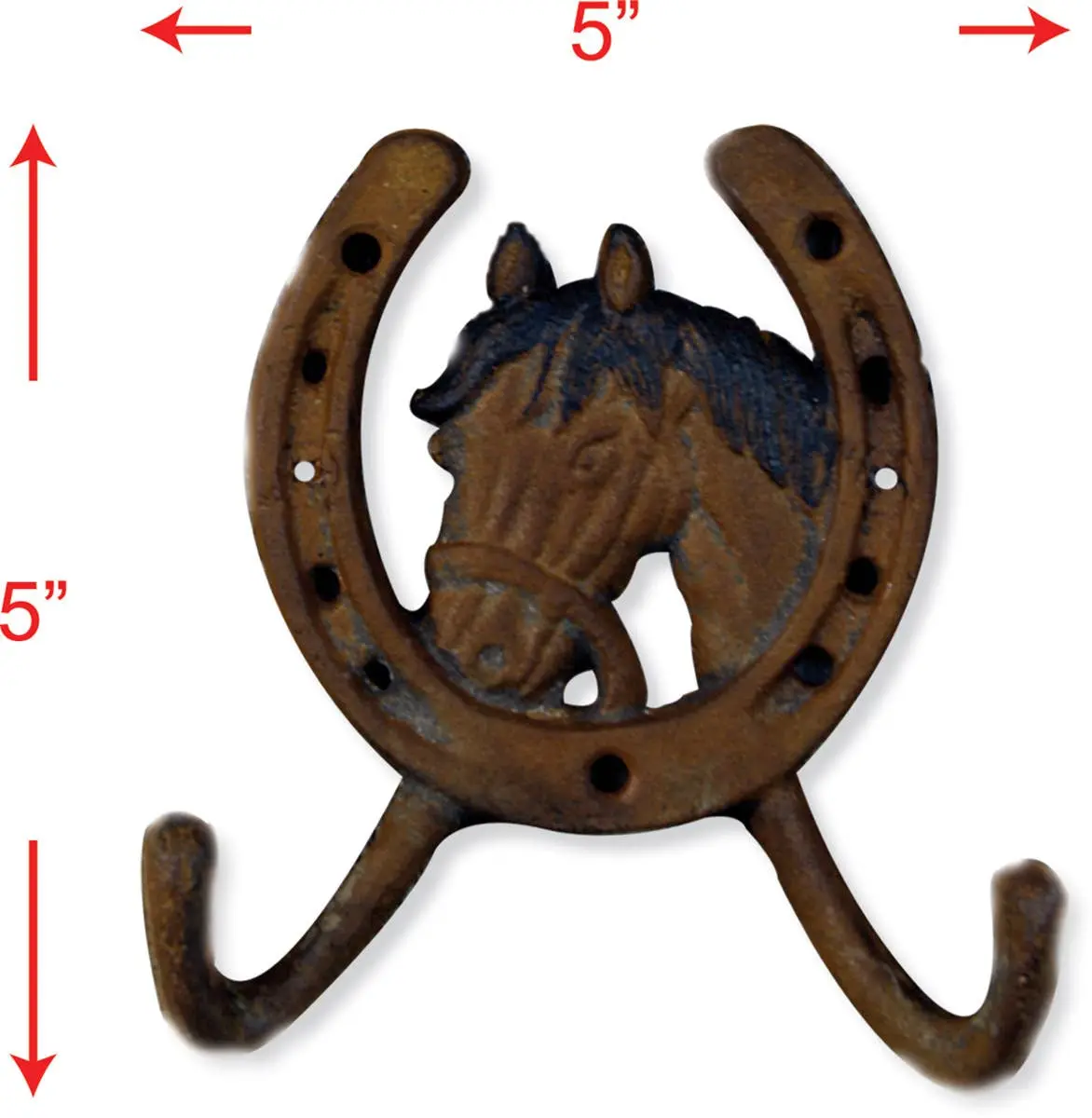 Double Cast Iron Horseshoe Hook - Image 3