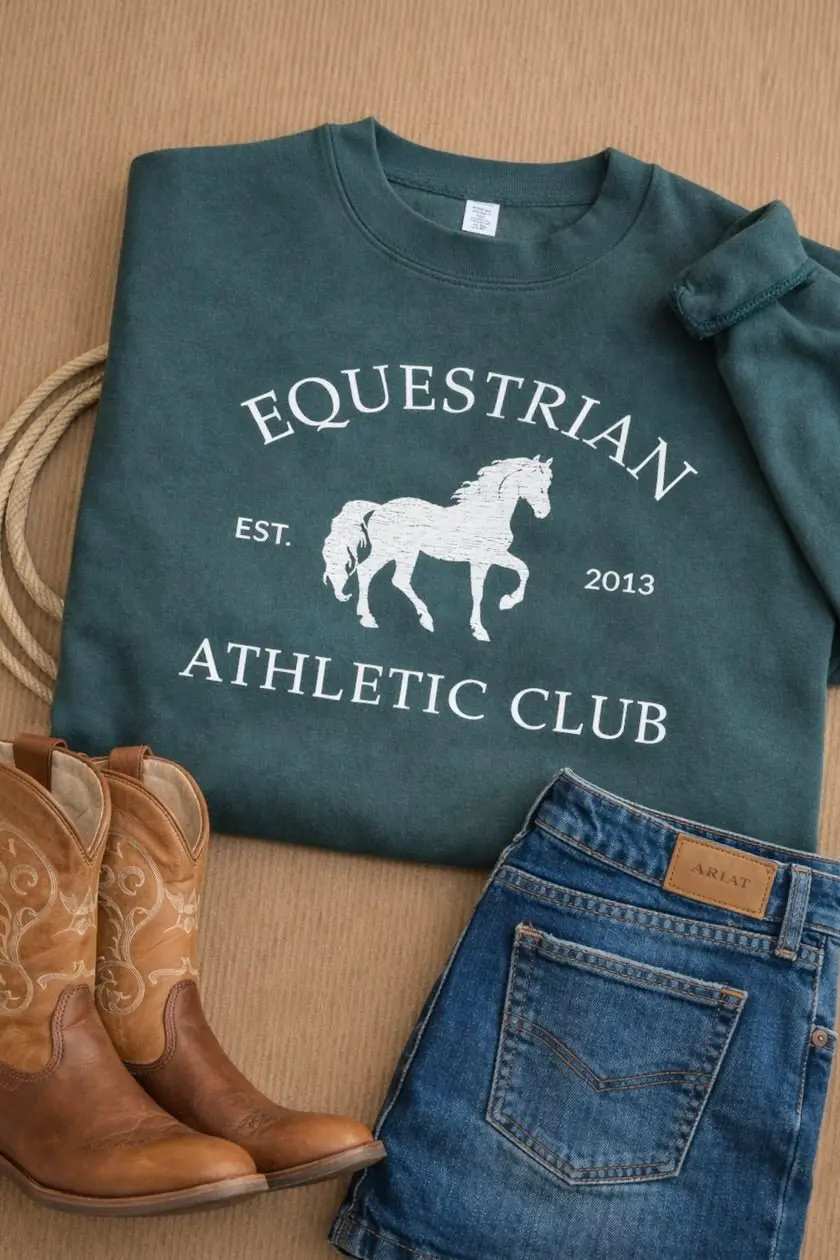 Equestrian Athletic Club Sweatshirt (Green) - Image 3