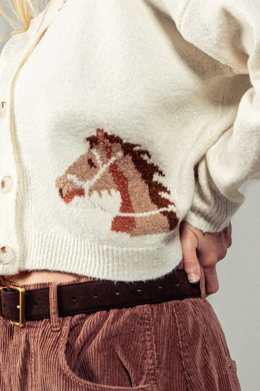 Equestrian Dream Cropped Cardigan - Image 3