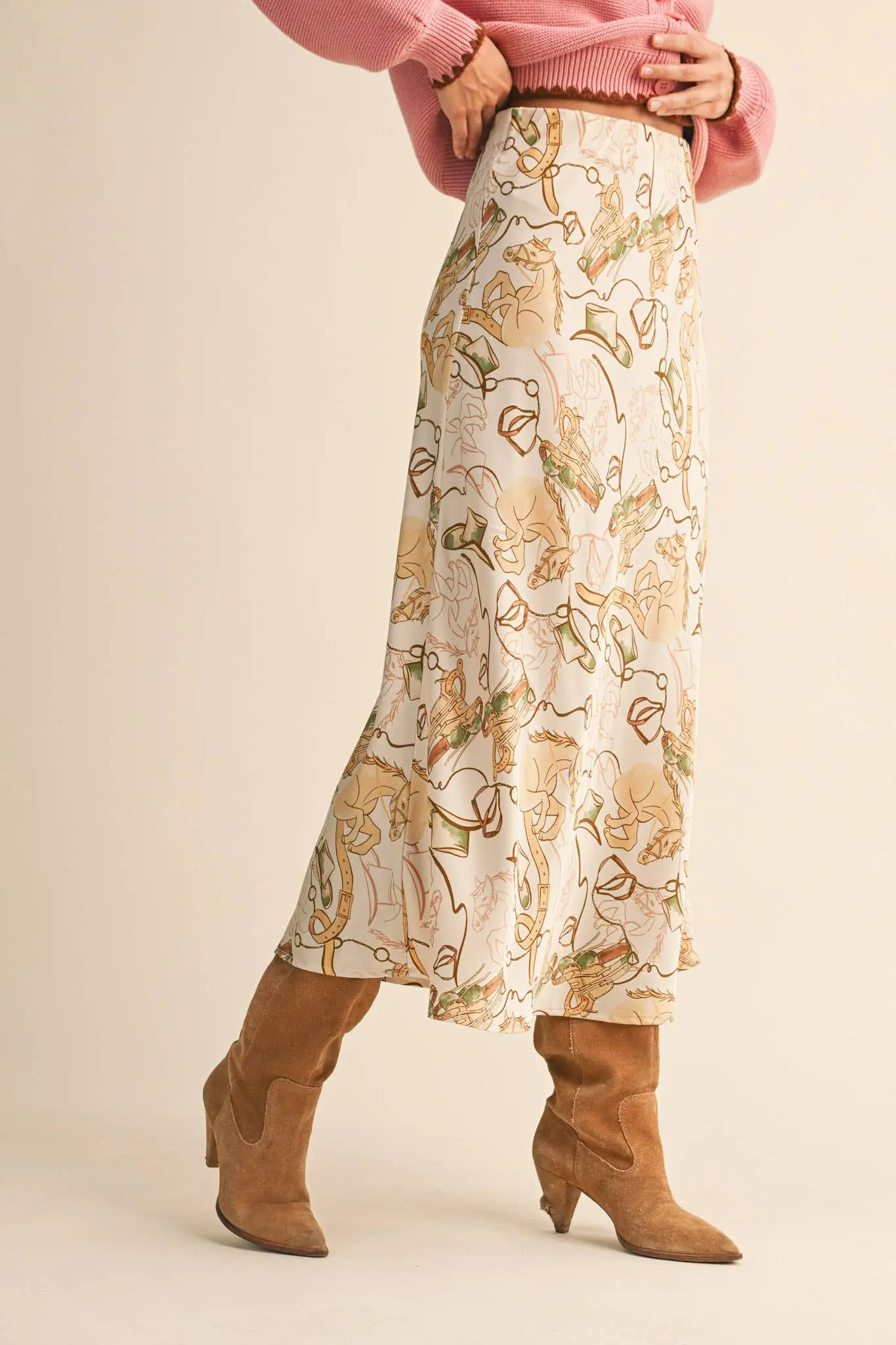 Love of Horses Midi Slip Skirt - Image 3