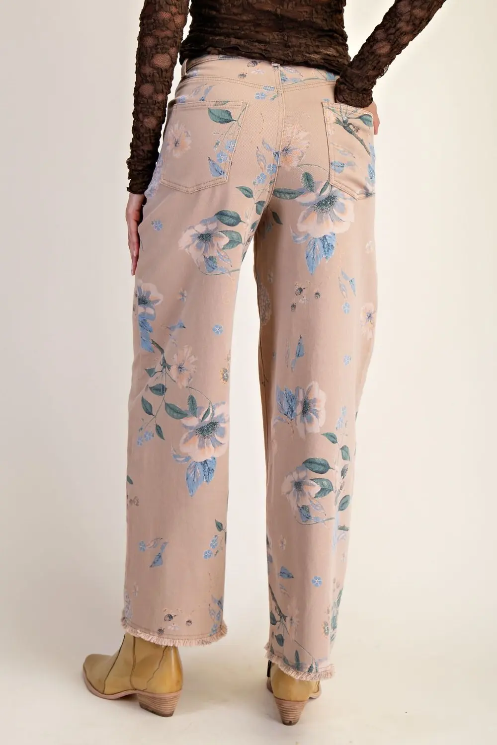 Floral Soft Twill Stretch Pants - Image 3