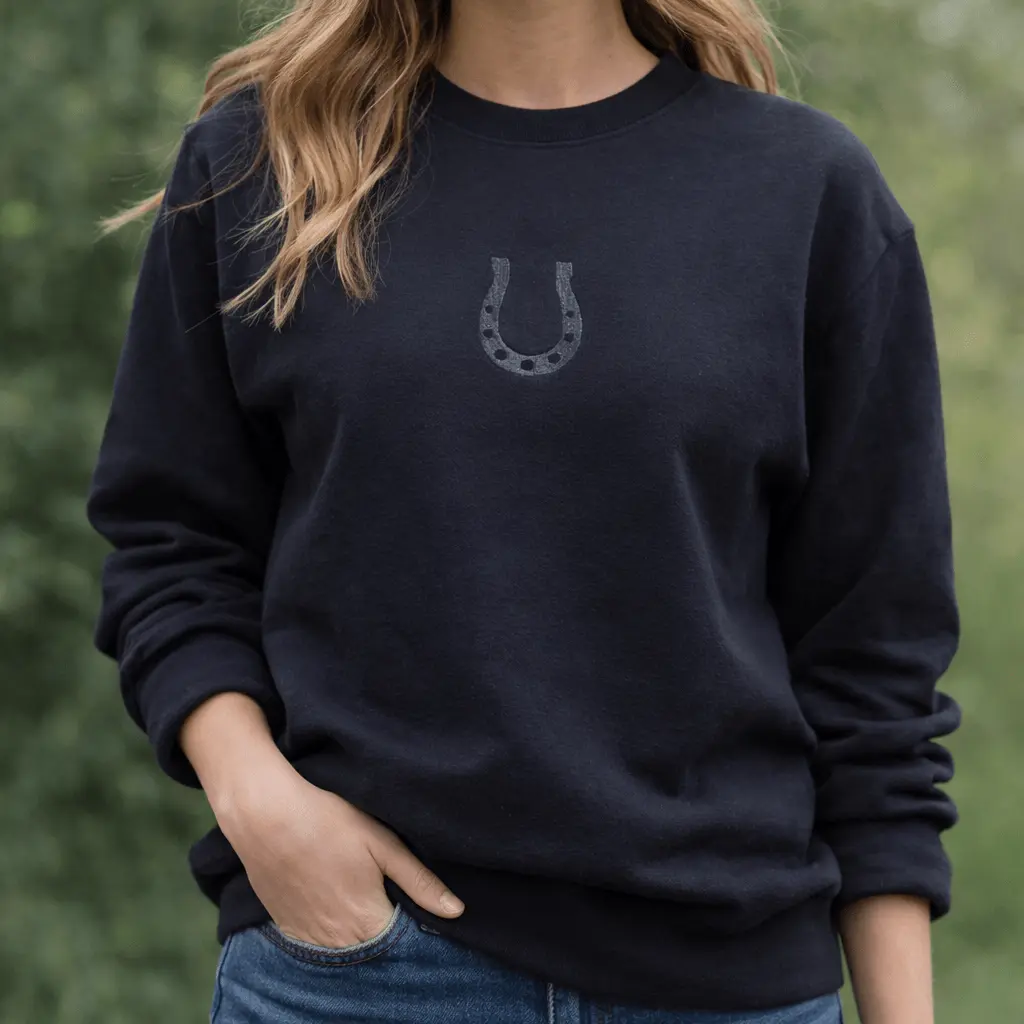 Fortuna Horseshoe Black Sweatshirt - Image 5