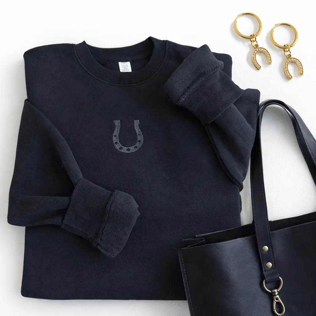 Fortuna Horseshoe Black Sweatshirt - Image 6