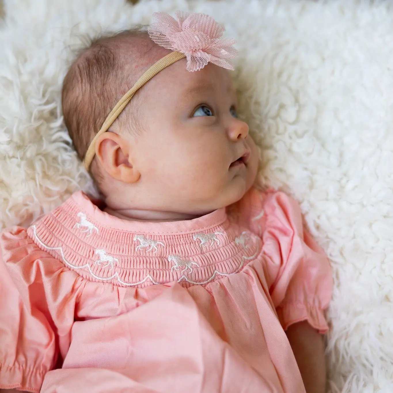 Pink Pony Smocked Romper - Image 4