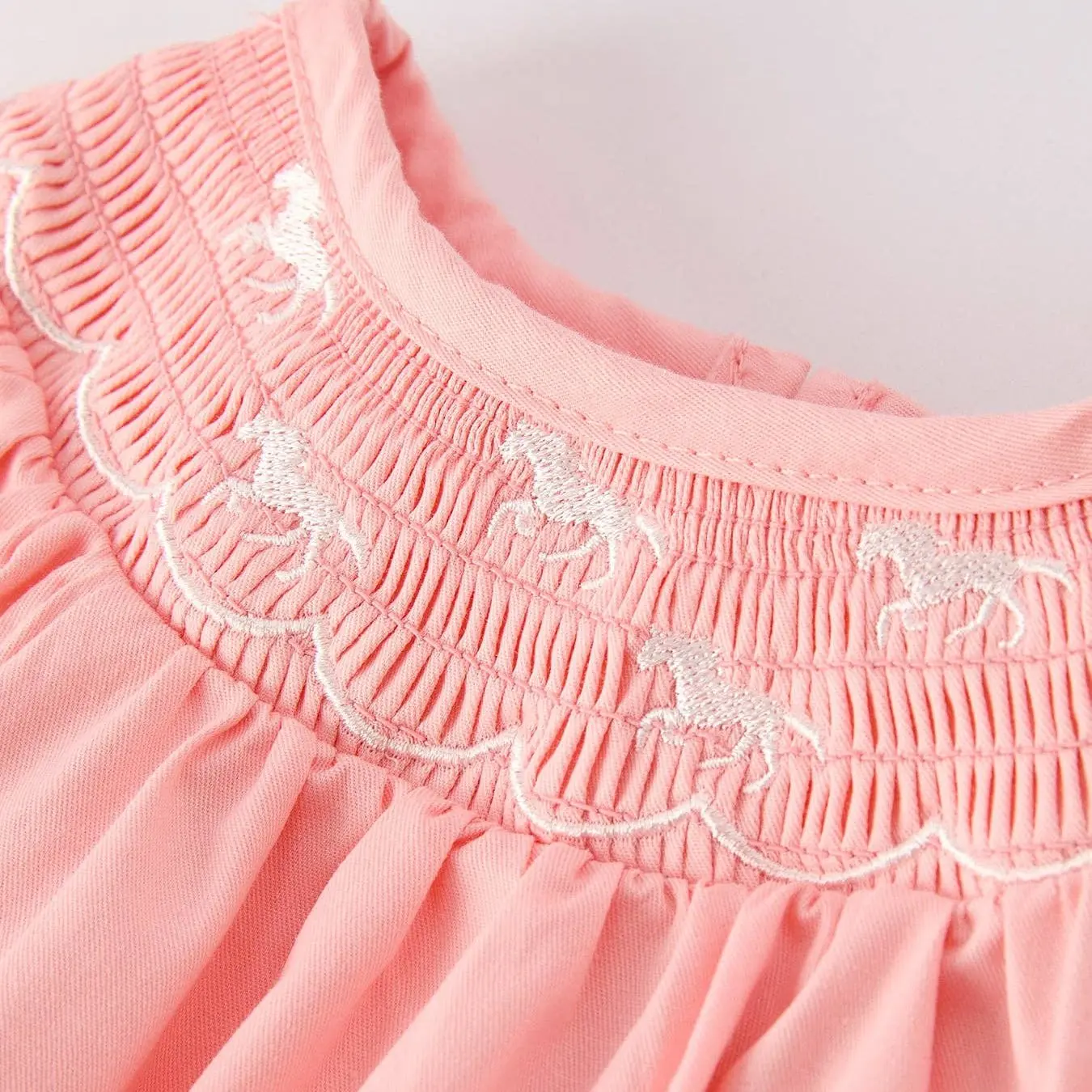 Pink Pony Smocked Romper - Image 7