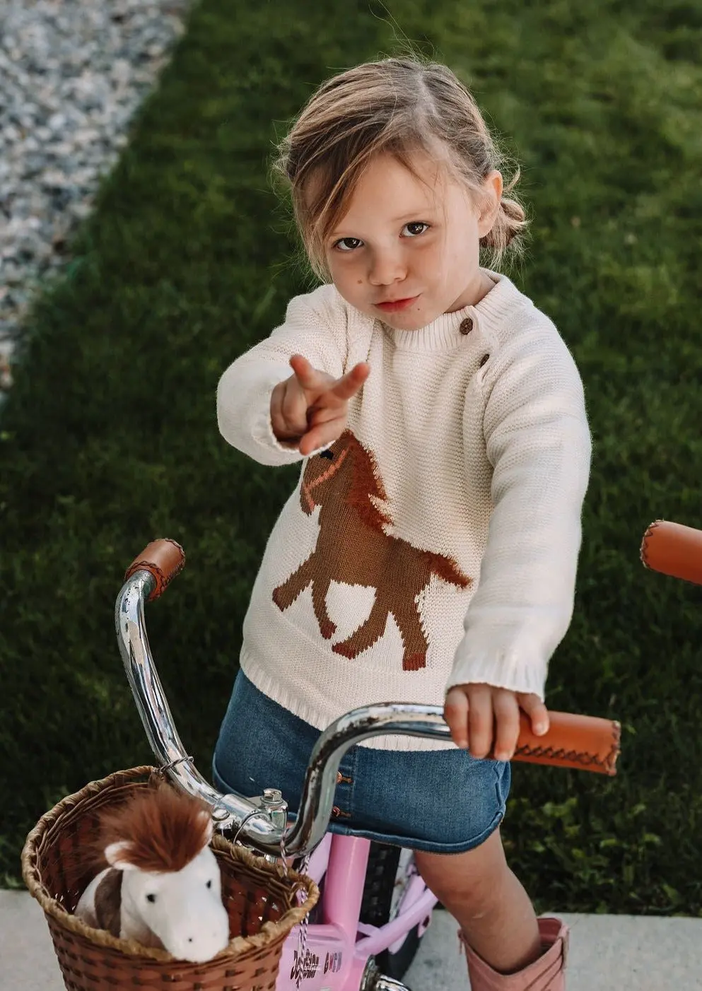 Gwenny Horse Sweater (Cream) - Image 4