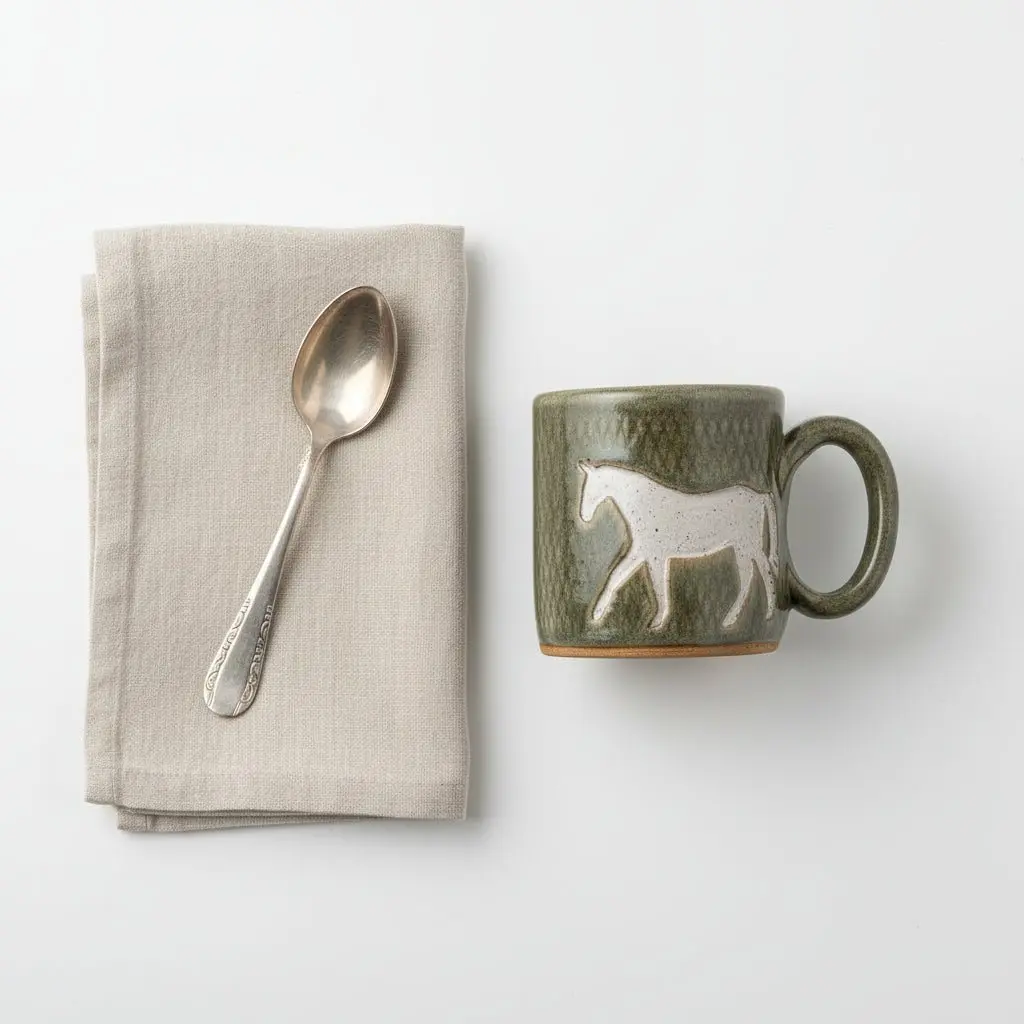 Handmade Horse Mug (Green) - Image 4