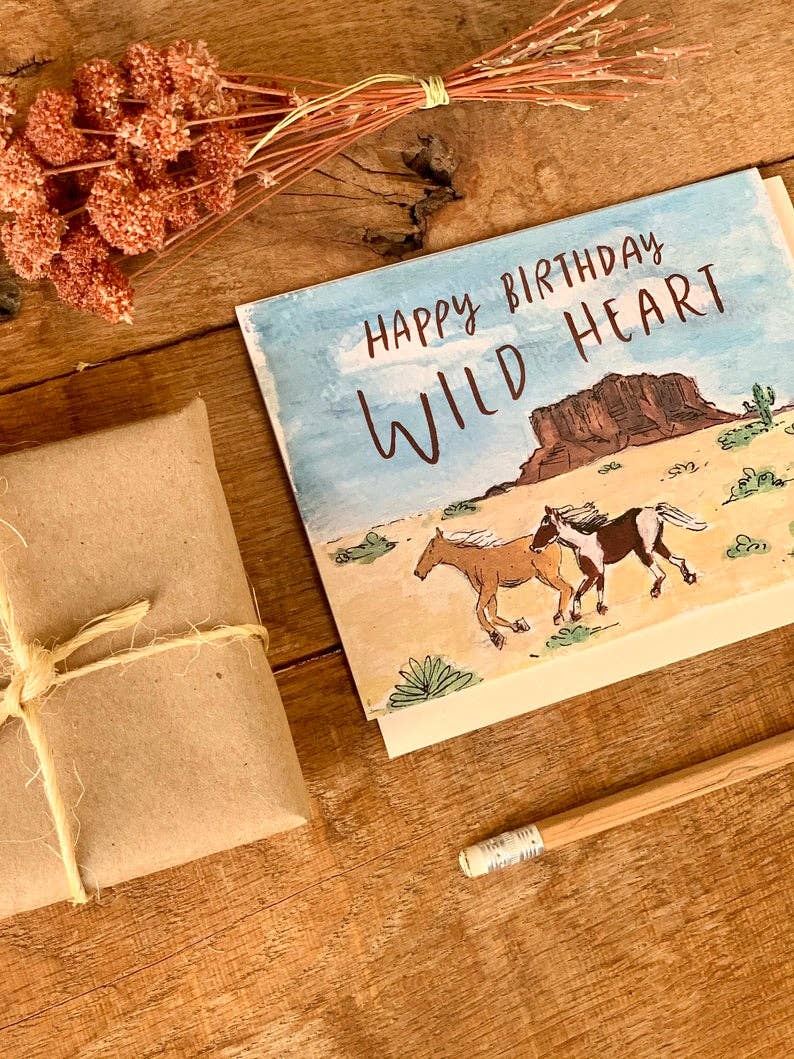 Happy Birthday Wild Heart Horse Card - Image 3