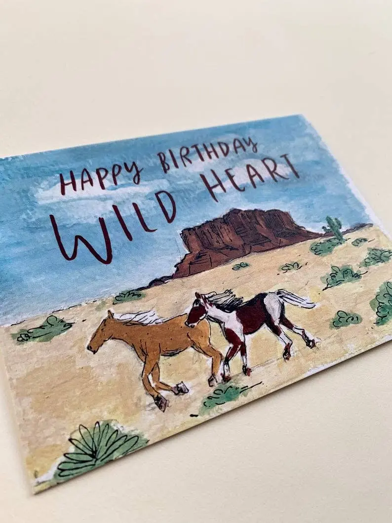 Happy Birthday Wild Heart Horse Card - Image 5