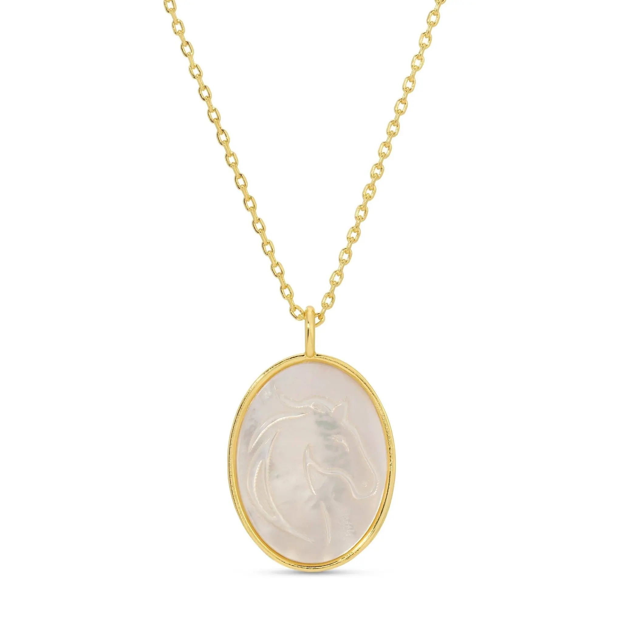 Horse Shell Pendant Necklace