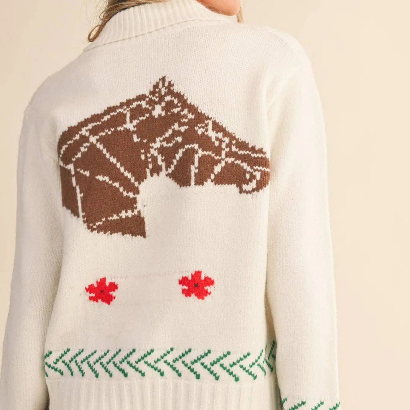 Horse & Poppy Zip Up Cardigan - Image 4