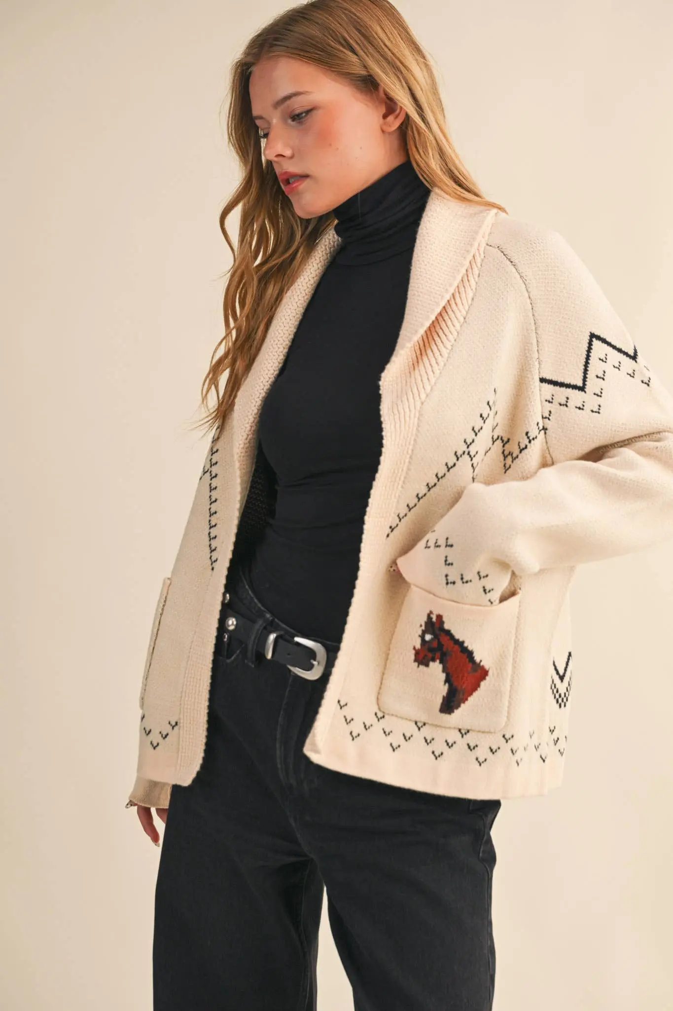 Aztec Knit Horse Sweater - Image 3