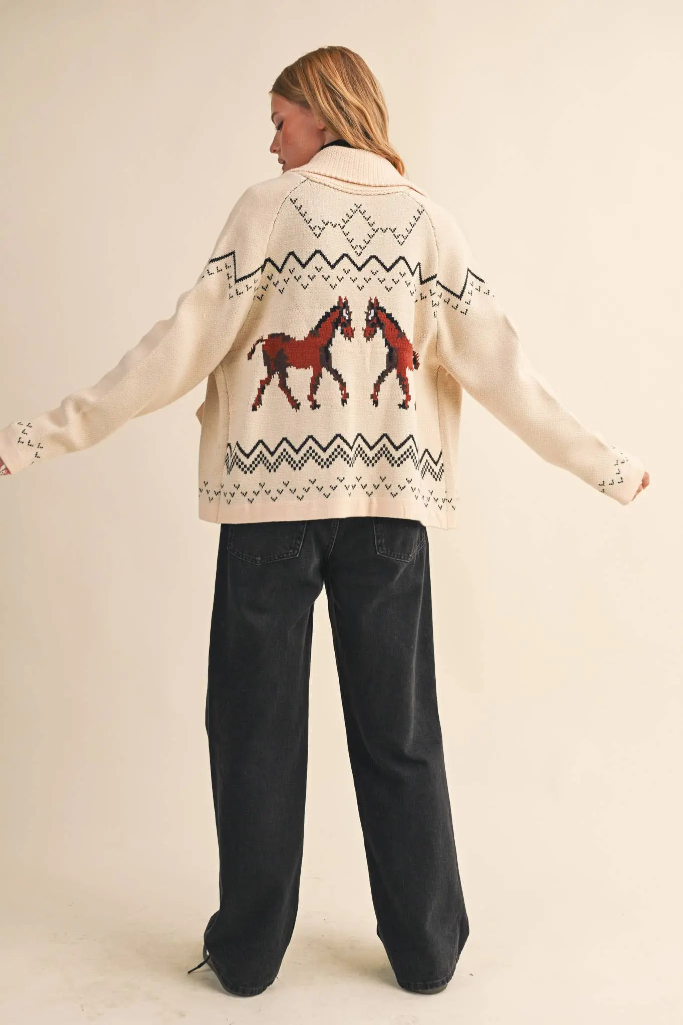 Aztec Knit Horse Sweater - Image 4