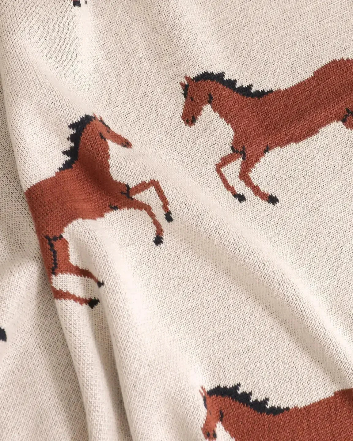 Horse Organic Knit Baby Blanket - Image 3