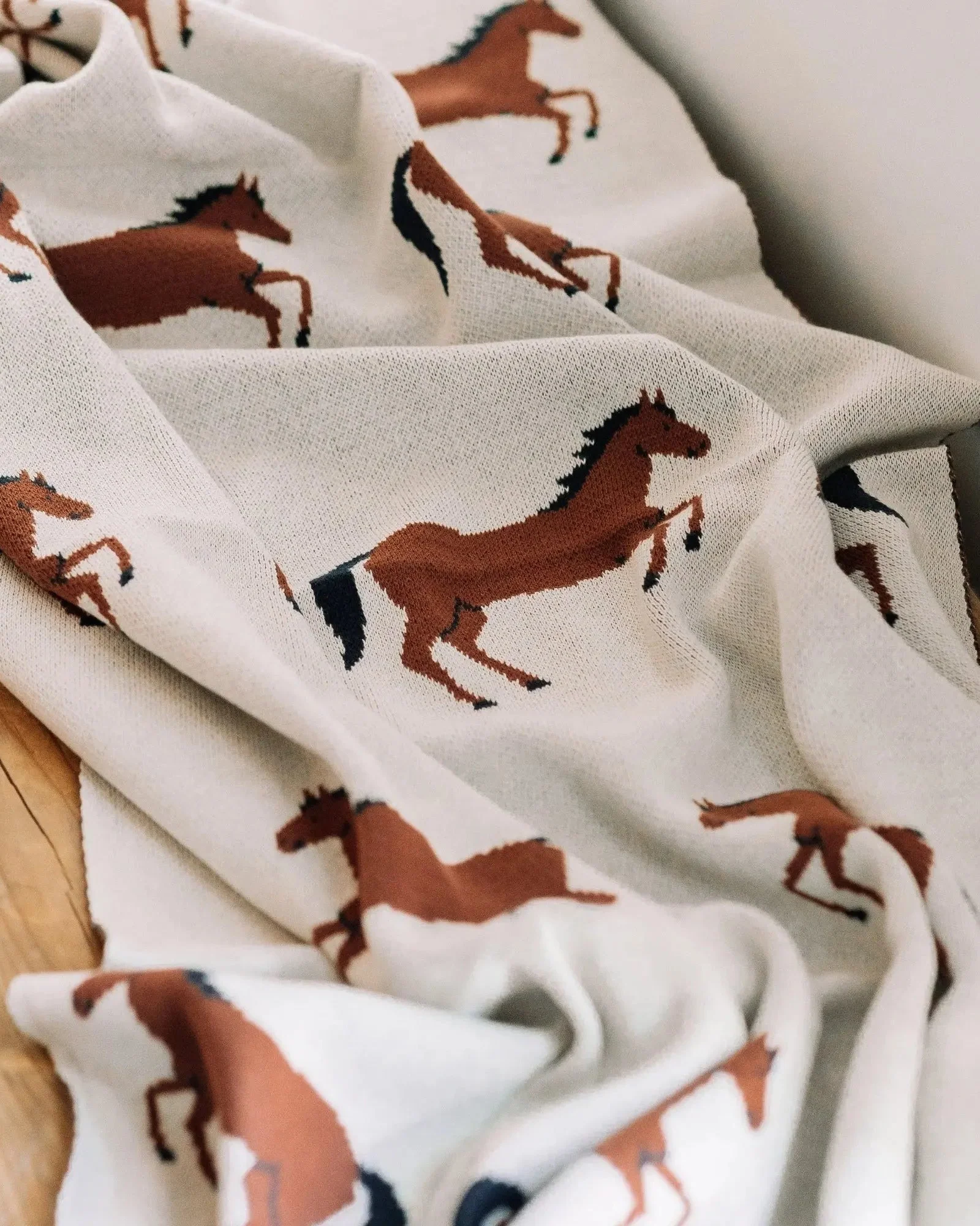 Horse Organic Knit Baby Blanket - Image 4