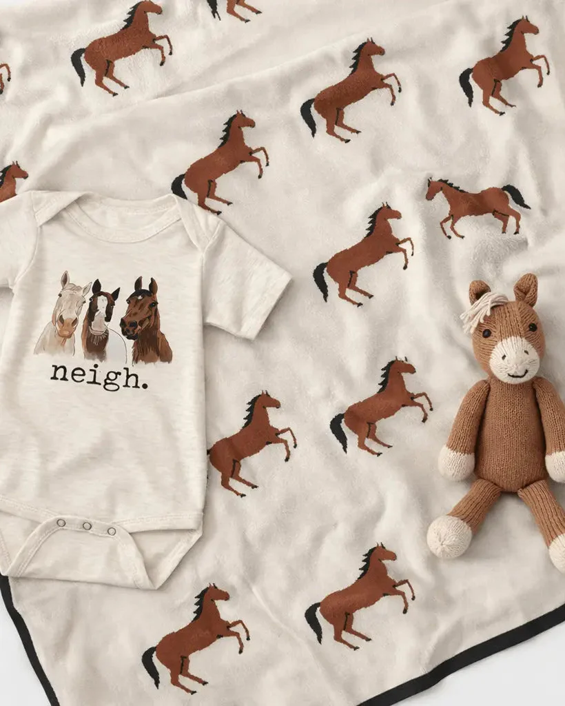 Horse Organic Knit Baby Blanket - Image 5